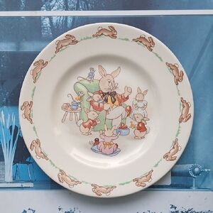 ROYAL DOULTON Bunnykins Collection Childrens Charming Bunny Family Dinner Plate